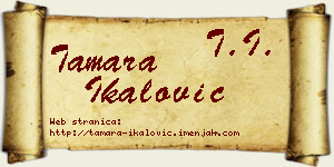 Tamara Ikalović vizit kartica